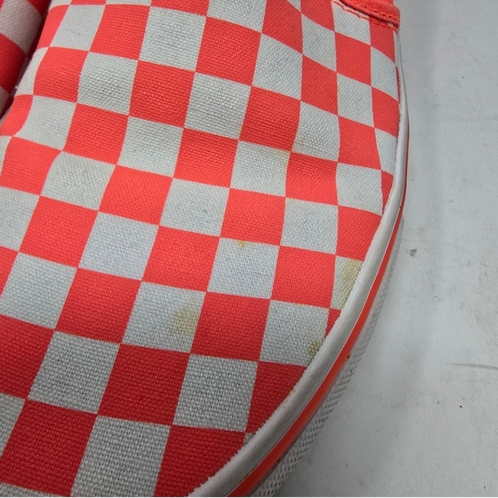 Vans Womens Size 10 Asher Checkerboard Slip On Classic Fiery Coral White. - Picture 4 of 6